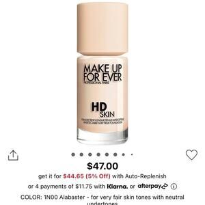 Makeup Forever HD Skin Undetectable Longwear Foundation – Shade 1N00 – Brand New